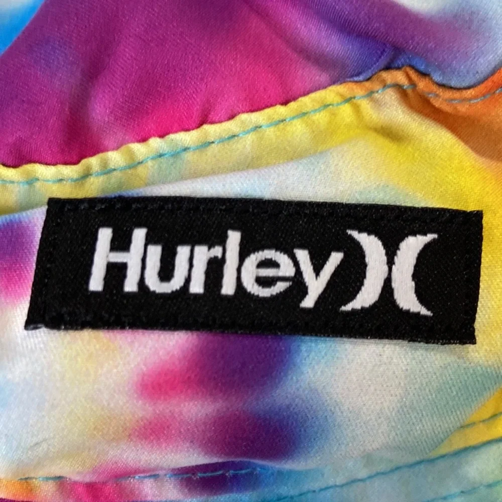 Hurley rainbow tie dye bucket hat OS infant beach tropical summer California
